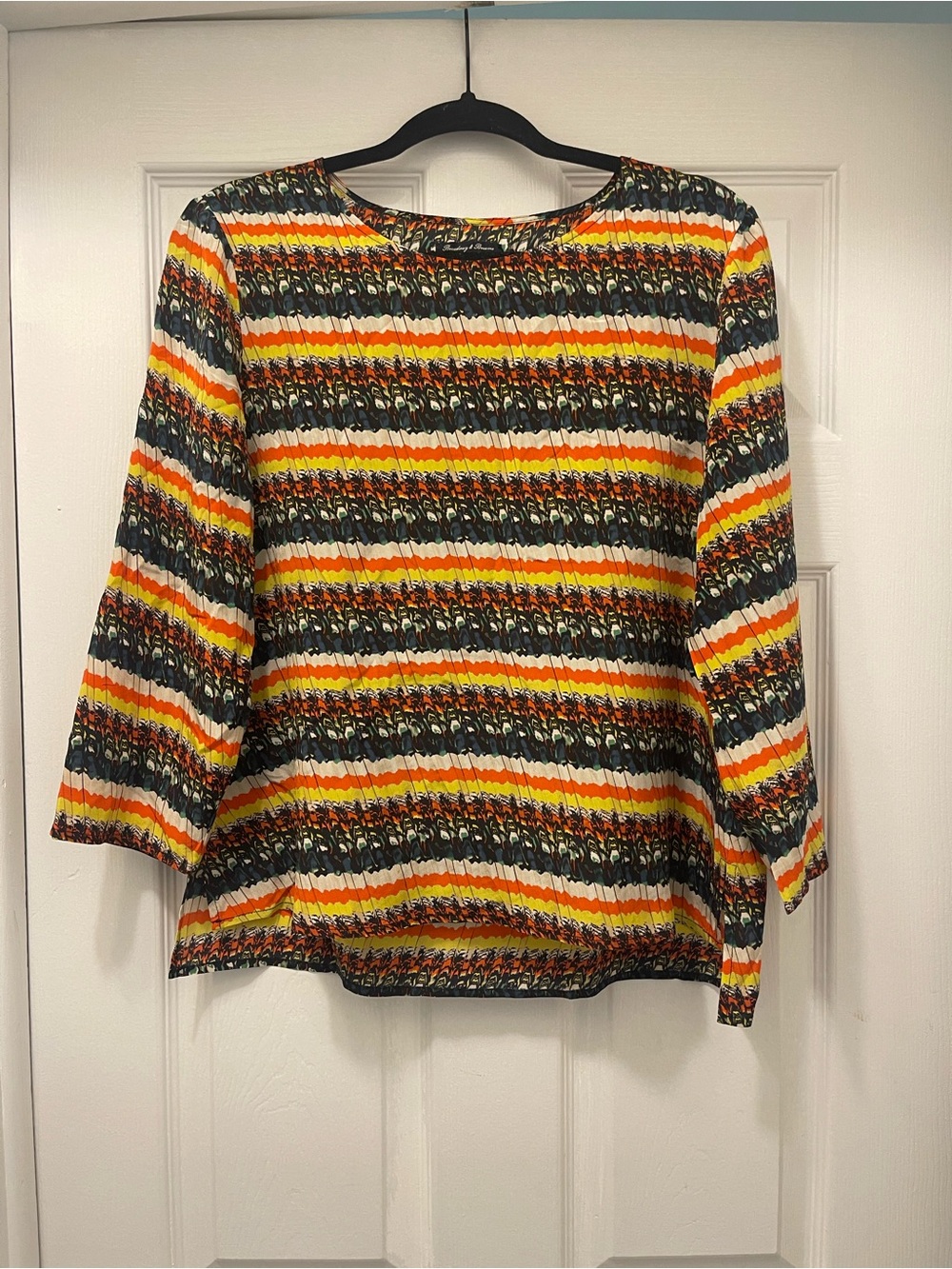 Broadway & Broome for Madewell 100% Silk Abstract Print Blouse Large